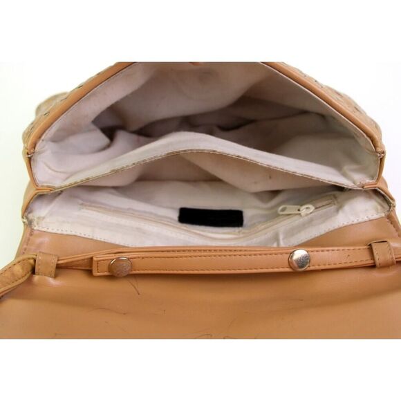 Charter Club BRAIDED BEIGE GENUINE LEATHER FLAP X-BODY SHOULDER BAG CLUTCH PURSE - Picture 9 of 16